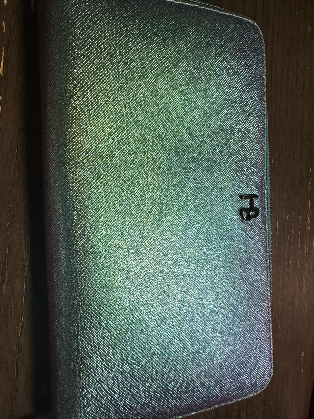 Hendri bendel Iridescent Green Blue Men's Zip Wallet
